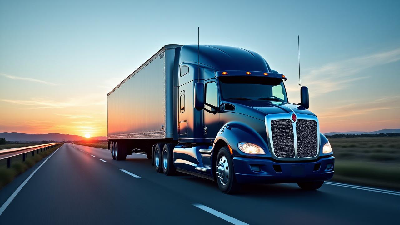 Modern R.A Hauling semi-truck on an open highway representing FTL efficiency