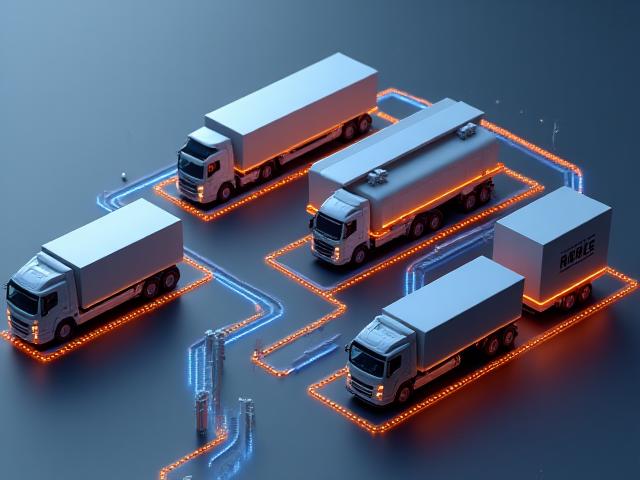 Logistics workflow from raw material supplier to factory to distribution center