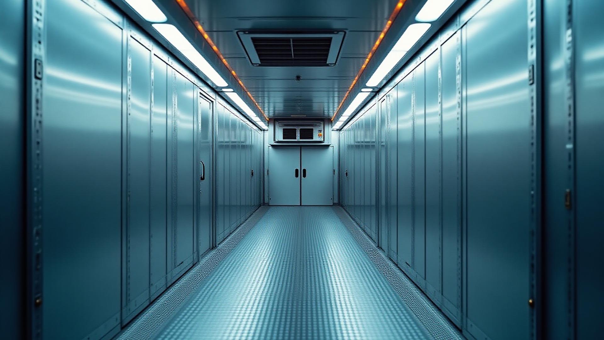 Pristine pharmaceutical-grade refrigerated trailer interior with cargo securing systems